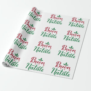 Buon Natale Red and Grönt jul Presentpapper