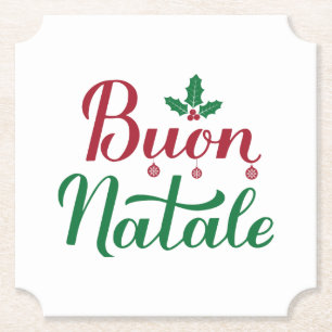 Buon Natale Red and Grönt jul Underlägg Papper