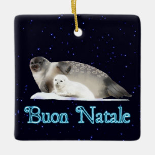Buon Natale - Ringed Seal Julgransprydnad Keramik