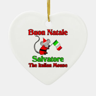 Buon Natale Salvatore den italienska musen Julgransprydnad Keramik
