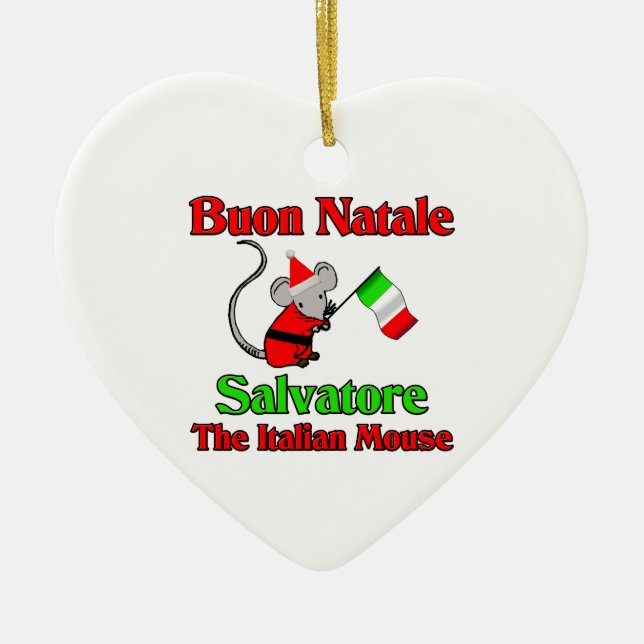 Buon Natale Salvatore den italienska musen Julgransprydnad Keramik (Framsidan)
