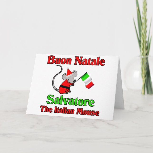 Buon Natale Salvatore, italiensk mus Helgkort (Framsida)