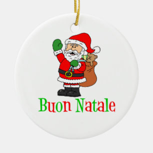 Buon Natale Santa prydnad Julgransprydnad Keramik