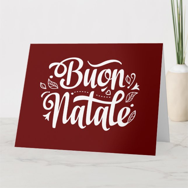 Buon Natale Simple Red Italia Hälsning Kort (Framsida)