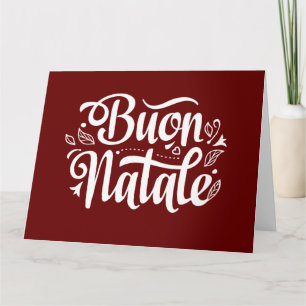 Buon Natale Simple Red Italia Hälsning Kort