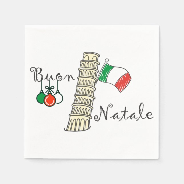 Buon Natale Torn i Pisa Pappersservett (Framsidan)