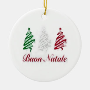 Buon Natale Tri Färg jul Ornament