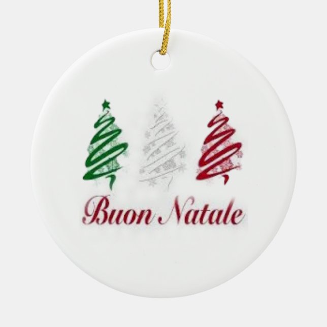 Buon Natale Tri Färg jul Ornament (Framsidan)