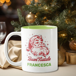 Buon Natale Vintage Santa Italienska juljulen Två-Tonad Mugg