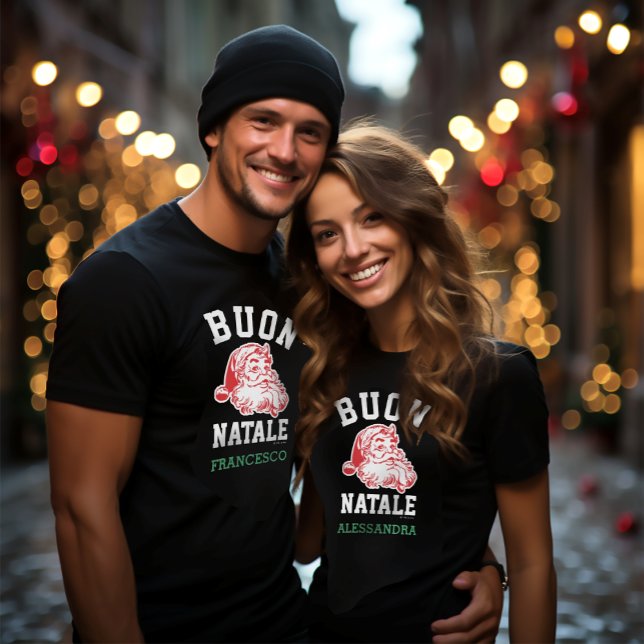 Buon Natale Vintage Santa T-Shirt (Skapare uppladdad)