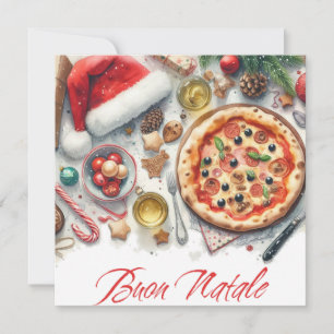 Buon Natale Watercolor, italiensk jul Party Inbjudningar