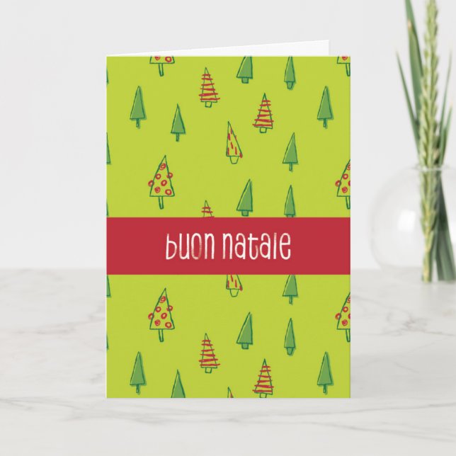Buon Natalie Italienskt julkort Tack Kort (Framsida)