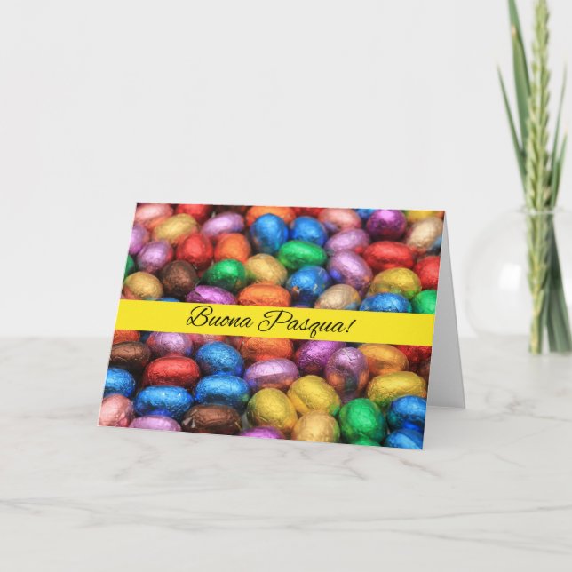 Buona Pasqua Chocolate-påskägg Helgkort (Framsida)