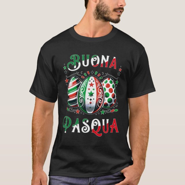 Buona Pasqua Italia Glad påsk Egg För barn Manar T Shirt (Framsida)