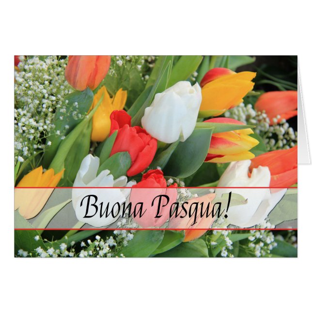 Buona Pasqua Italia Glad påsk Hälsningskort (Framsidan Horizontal)