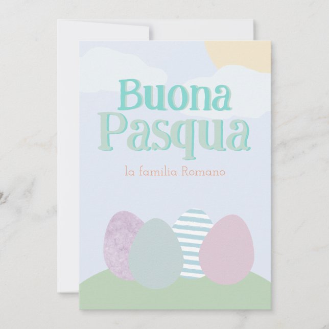 Buona Pasqua Pastel Italia Glad påsk Julkort (Framsida)