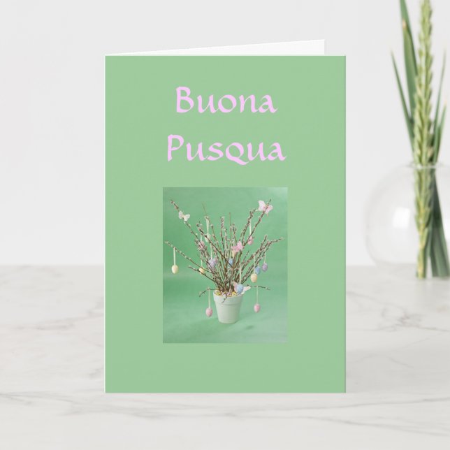 BUONA PUSQUA (GLAD PÅSK ITALIEN) HELGKORT (Framsida)
