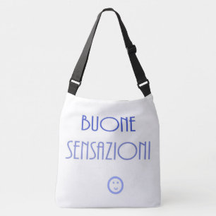 buone sensazioni text art axelväska