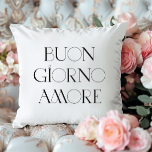 Buongiorno Amore   Chic Italienskt modernt skript Kudde