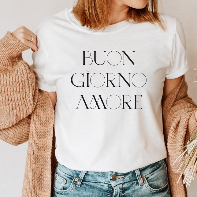 Buongiorno Amore | Snyggt Italienskt modernt skrip T Shirt (Skapare uppladdad)