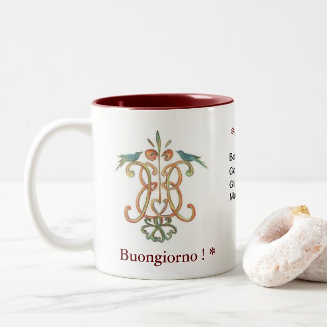 Buongiorno - bra morgon två-tonad mugg (Med munk)
