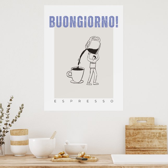 Buongiorno espresso kaffe poster (Kök)