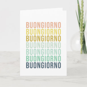 Buongiorno Italiensk Hej Typography Cute Colorful Kort