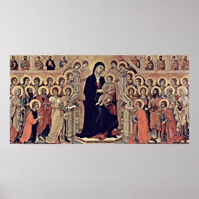 Buoninsegna - Änglar enthrated Madonna och child Poster (Framsidan)