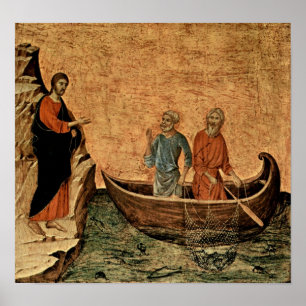 Buoninsegna - kalla av apostlar Peter och Andrew Poster