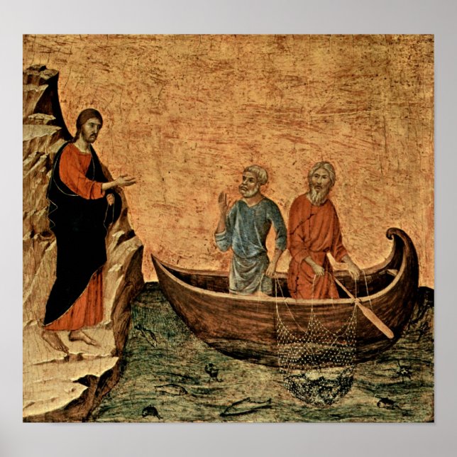 Buoninsegna - Uppmaning av apostles Peter och Andr Poster (Framsidan)