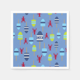 Buoy och hummer med monogrammet nautiskt tema pappersservett