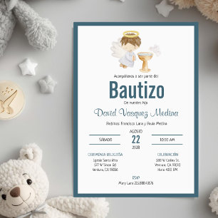 Bupacion Bautizo på spanska Baptism Pojke Inbjudningar