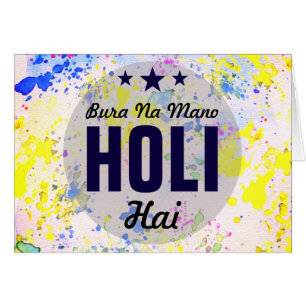 Bura Na Mano Holi Hai Modern Färgrik Glad Holi Hälsningskort