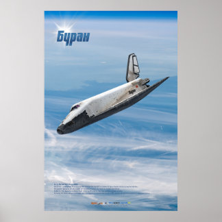 Buran: Legendariska Sovjetiska Rymdfärjan i Flykt Poster