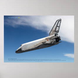 Buran Rymdfärja som stiger ned genom molnen Poster