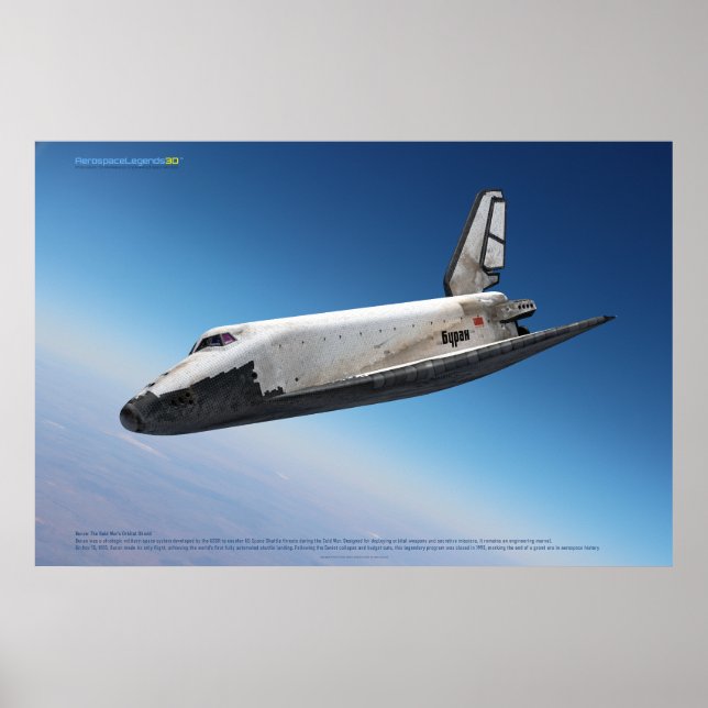 Buran Shuttle: Majestic Atmospheric Descent Poster (Framsidan)