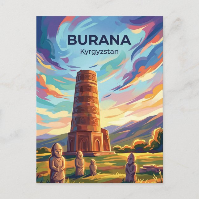 Burana-tornet Kirgizistan Vykort (Framsida)
