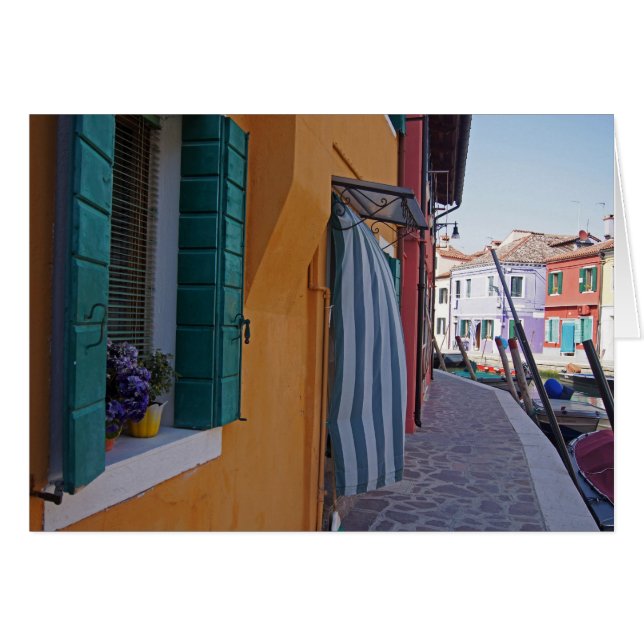 Burano hem - 2 hälsningskort (Framsidan Horizontal)