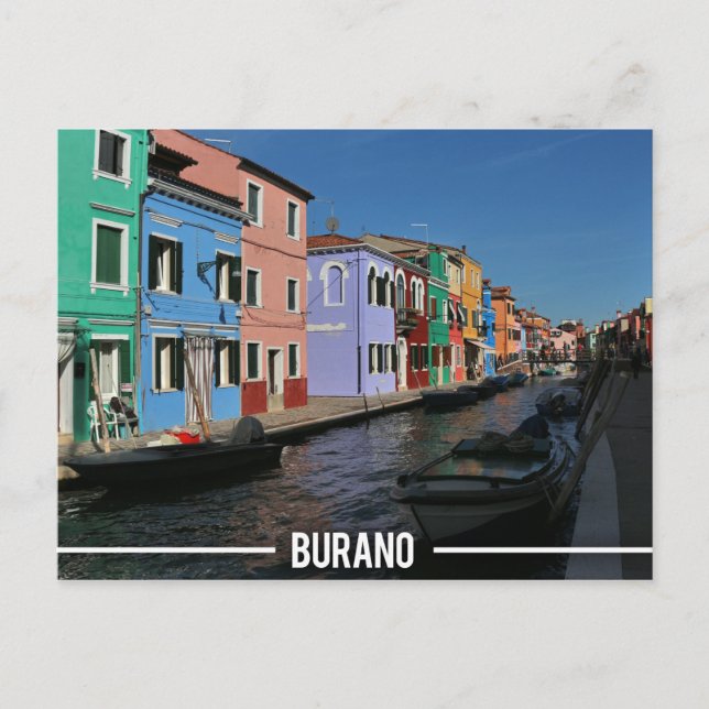 Burano Island, Venedig Vykort (Framsida)