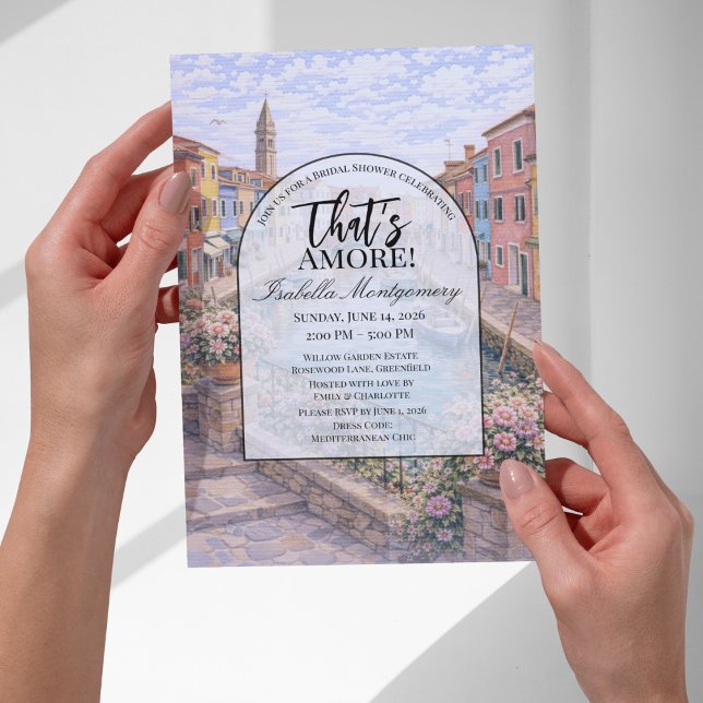 Burano Italian Themed Bridal Shower Inbjudningar (Burano Italian Themed Bridal Shower Invitations
)