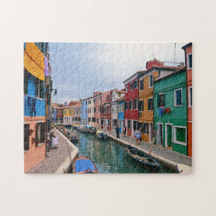 Burano, Italien - färgstarka hem Pussel