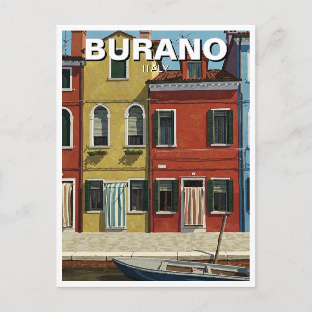 Burano Italien Vykort (Framsida)