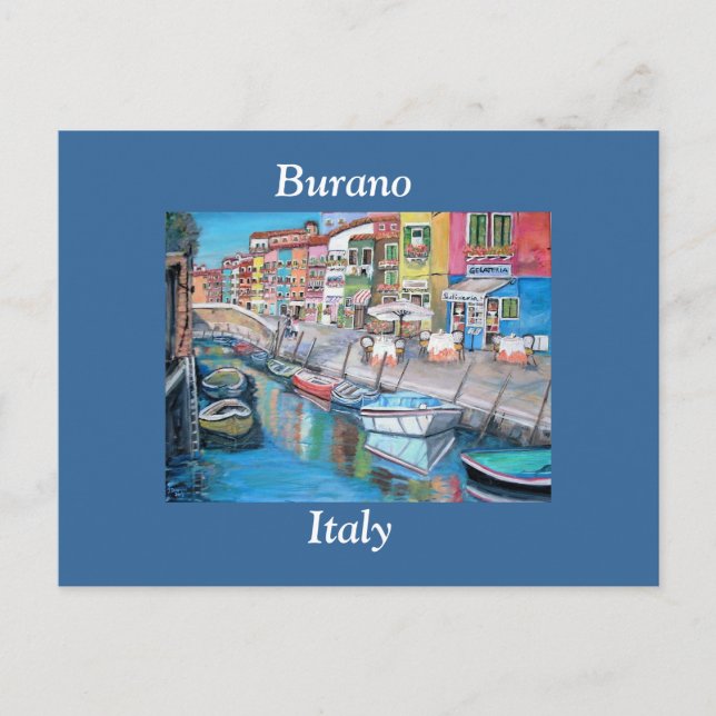 Burano, Italien - vykort (Framsida)
