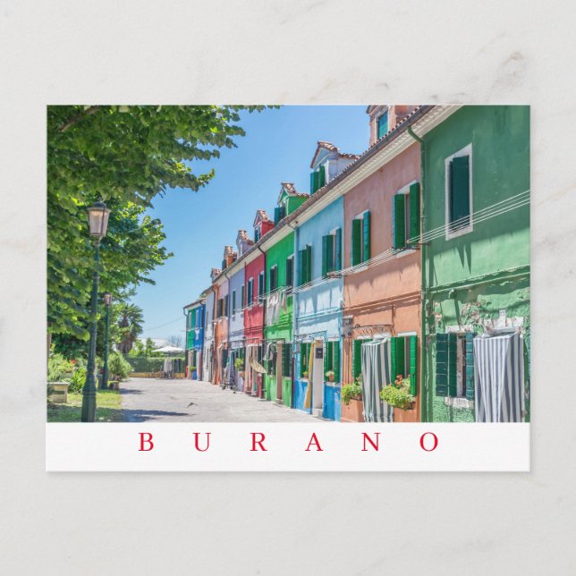 Burano ö utsikt vykort (Framsida)