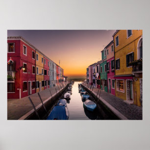 Burano ö, Venedig, italien Poster