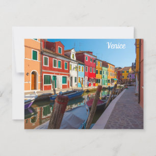 Burano Street Scene Venedig Italien Vykort