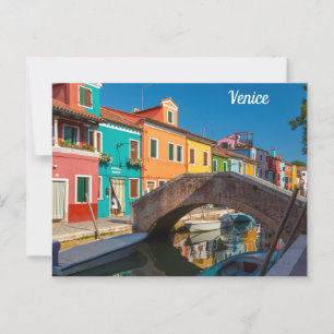Burano Street Scene Venedig Italien Vykort