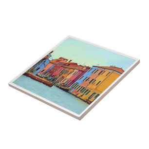 BURANO - Venetian Lagun Venedig - Burano Kakelplatta