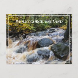 Burbage Brook in Fullt Spate, Padley Gorge, UK Vykort