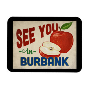 Burbank California Apple - Vintage resor Magnet
